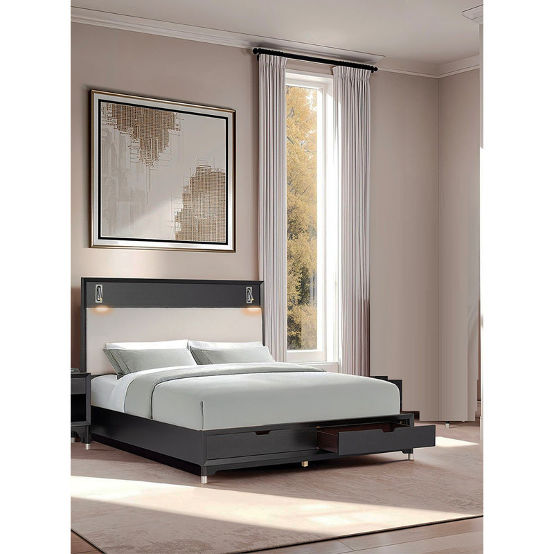 Mobilier de chambre à coucher Mid-Century Modern, Noir, Très grand