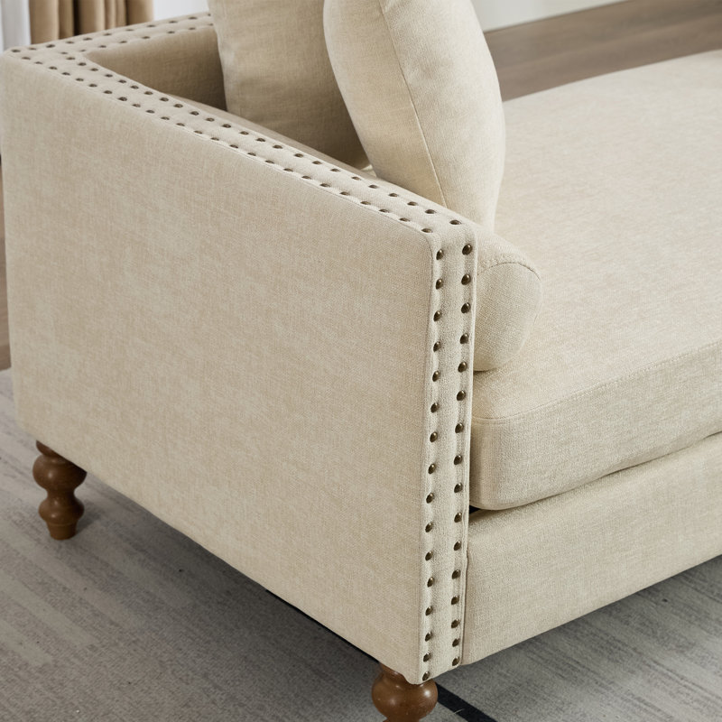 Chaise longue à revêtement moderne, Beige