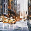 Art sur toile, "Big City Street with Yellow" - bâtiment gris