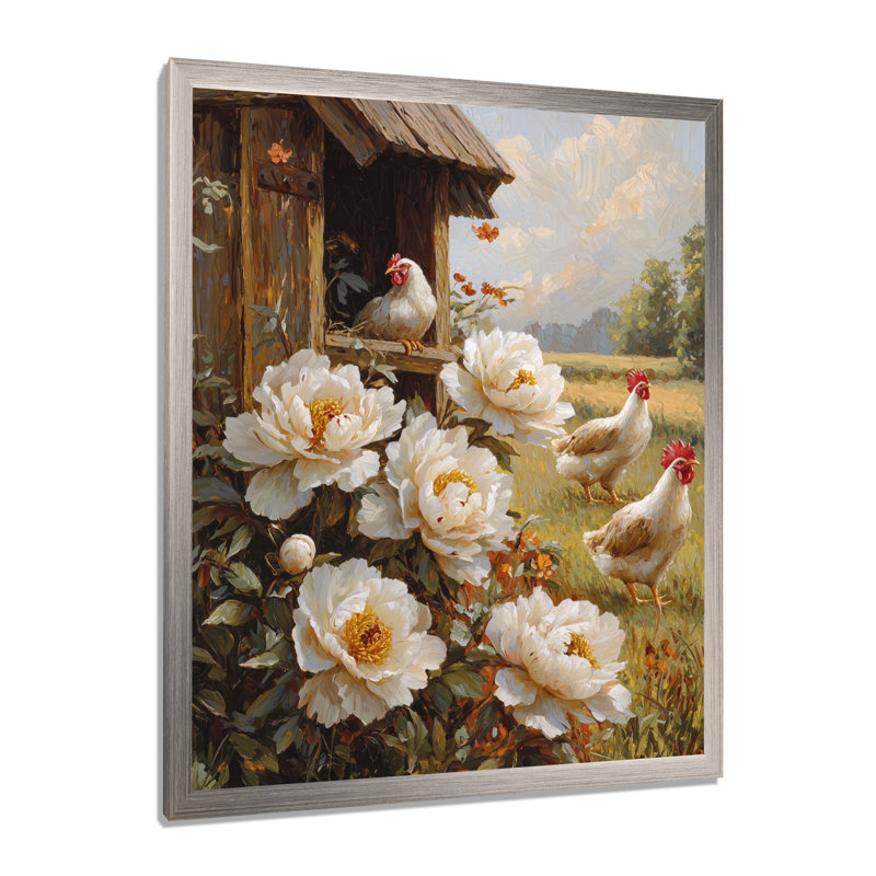 Edgin - Floral Wall Art Prints, Argent argent, H 20 po x l 12 po, Reproduction encadrée sans passe-partout