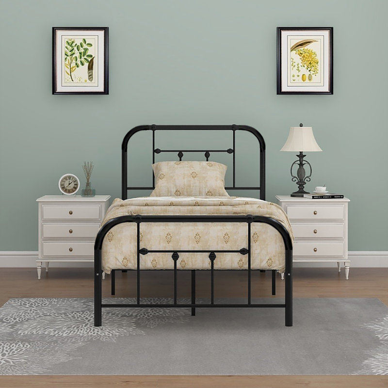 Nelya Metal Platform Bed, Twin, Black