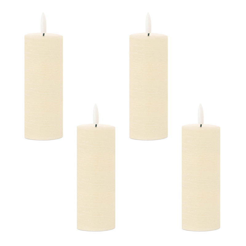 Bougie pilier ivoire FIA Wick, Beige, Pilier 5 po x 2 po