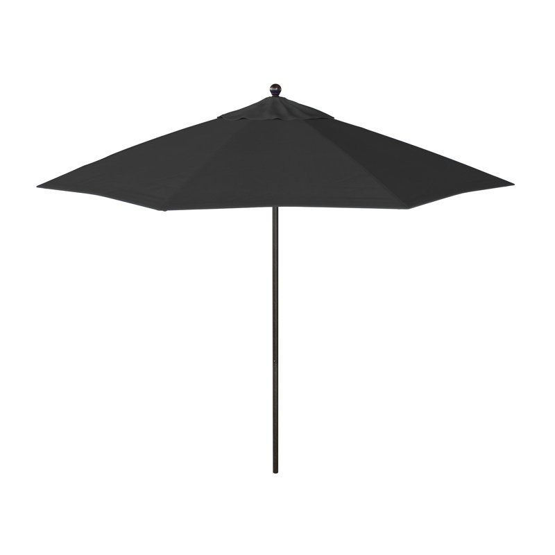 Parasol de marché commercial en aluminium Geil, Toile Sunbrella® noir, Bronze