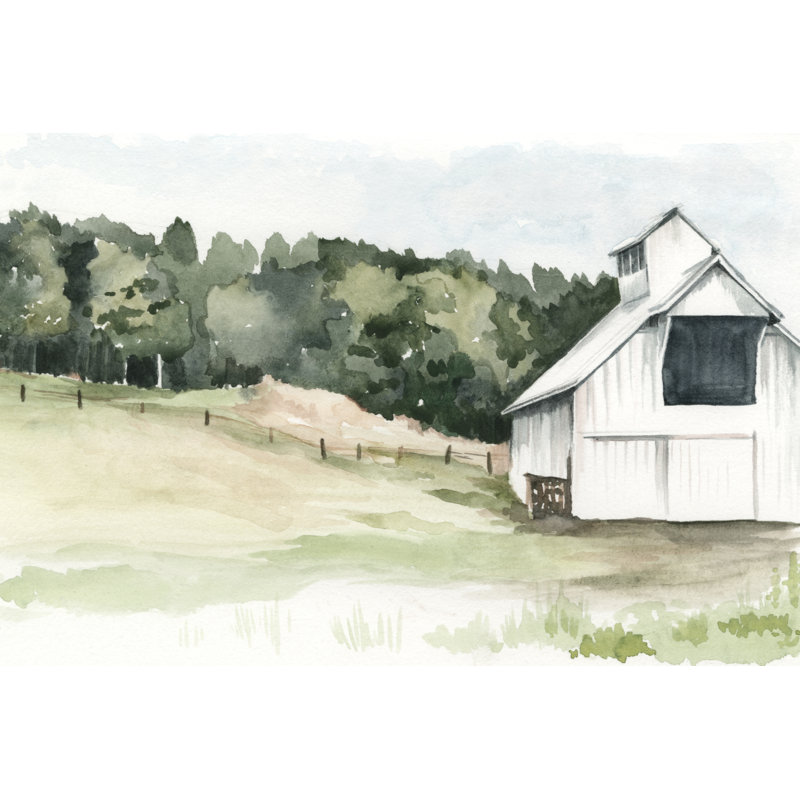 «Watercolor Barn III» par Jennifer Paxton Parker, reproduction d'art sur toile tendue, H 24 po x l 36 po, Non