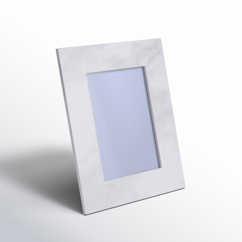 Matheson Marble Matte Picture Frame with Mat, 4" x 6", White