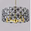 Lustre géométrique rond 19 lumières en cristal de sable doré et noir 19 pouces-130218000