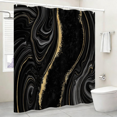 Rideau de douche Marble Gold Swirl