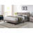 Modern Tufted Upholstered Low-Profile Platform Bed with Wingback Headboard & Linen Blend Fabric   -415576755-415576757