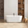 Acrylic Freestanding Bathtub, Modern & Contemporary Design Soaking Tub With Toe-Tap Drain In Chrome And Classic Slotted Overflow
