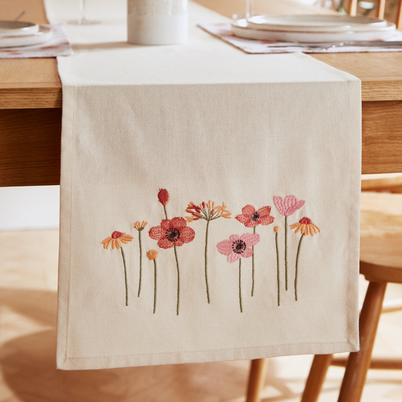 Harvest Flowers Cotton Table Runner