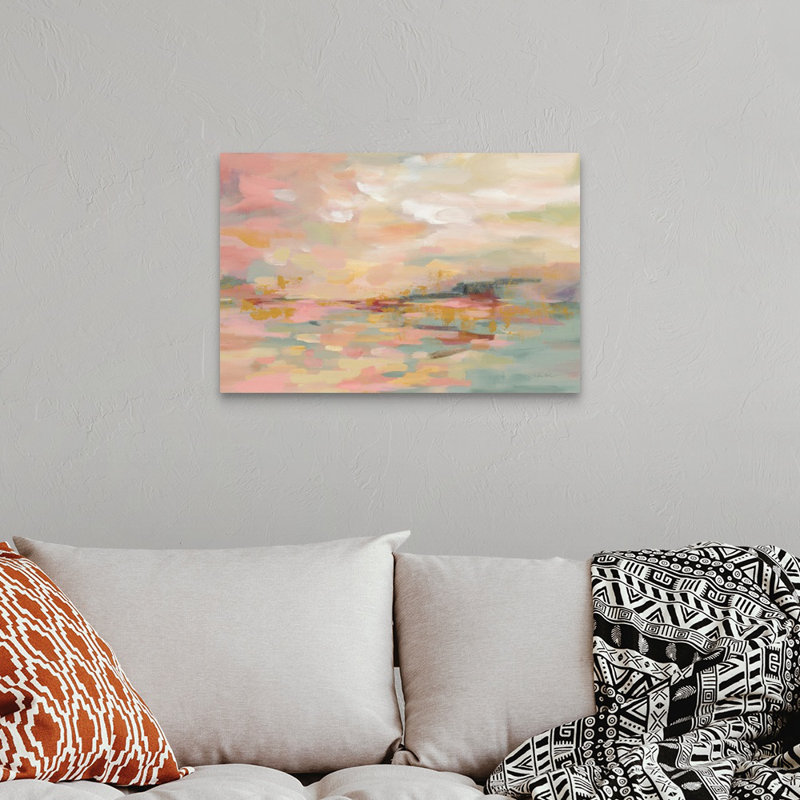 " Pink Waves ", Wrapped Canvas, 20" H x 30" W, No Frame