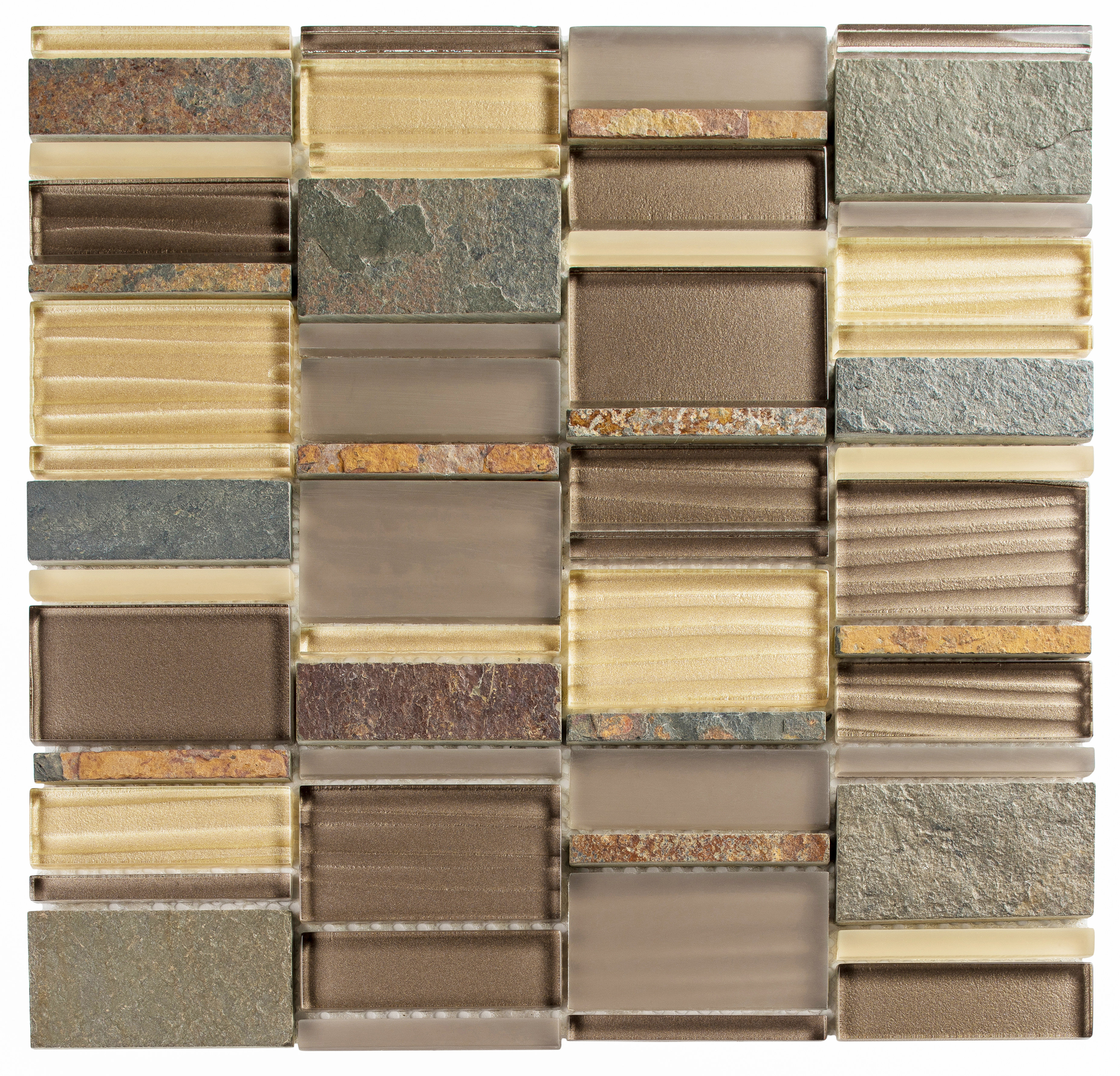 Andova Vivika Glass and Stone Stacked Mosaic Wall Tile | Wayfair