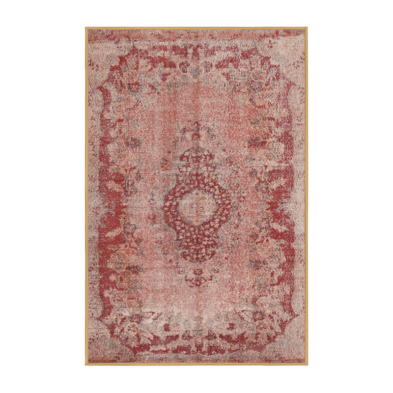 Tapis oriental en laine rouge Mamigon, Rectangle 6 pi x 9 pi