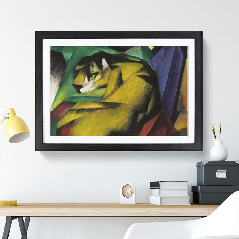 The Tiger by Franz Marc - Framed Print, 27cm H x 36cm W x 2cm D, Black
