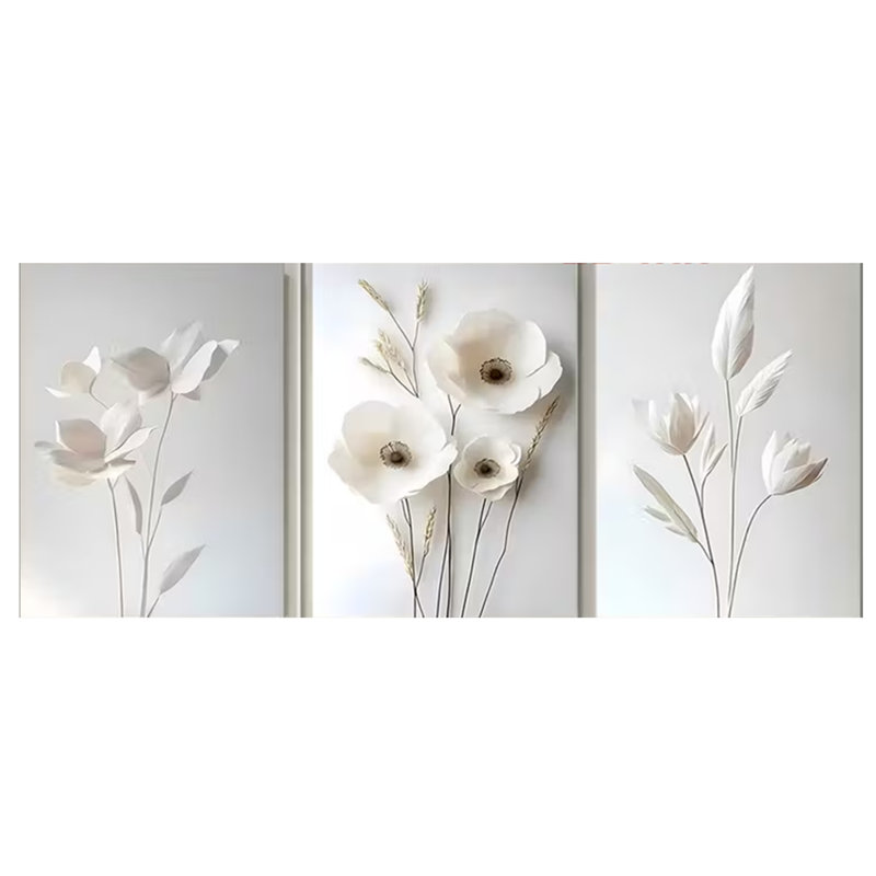 3 Piece Wrapped Canvas Print, 45 cm H x 90 cm W