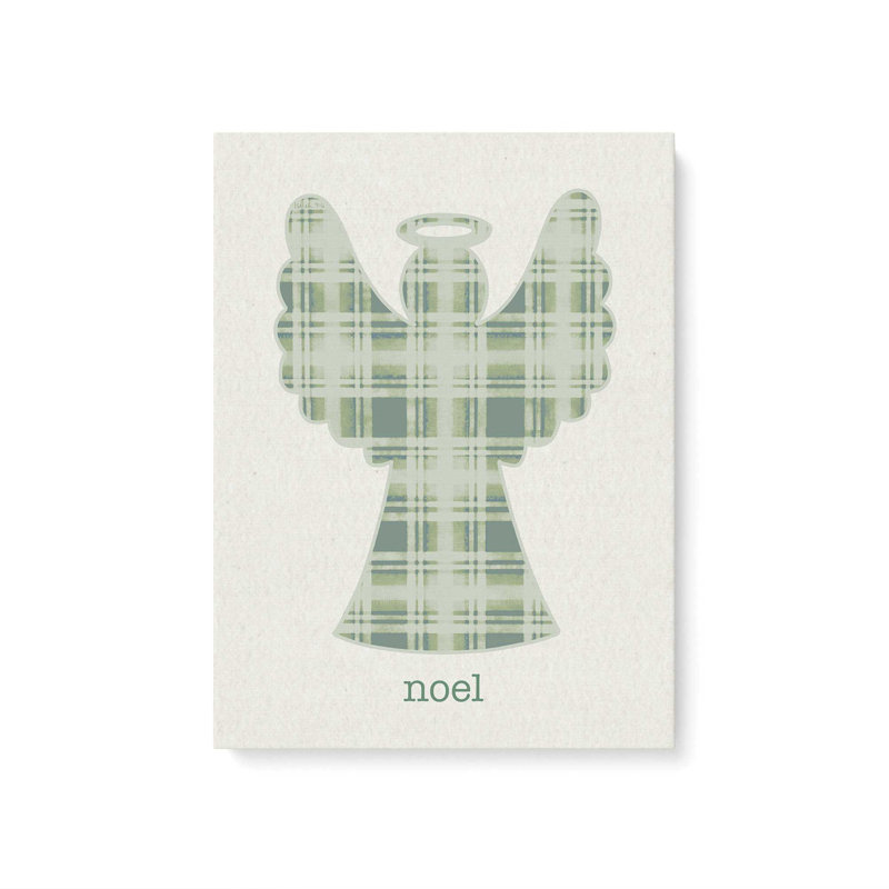 «Plaid Christmas Angel» par Annie Lapoint, reproduction d'art, L 30 x H 40, Ne s’applique pas, Toile non encadrée