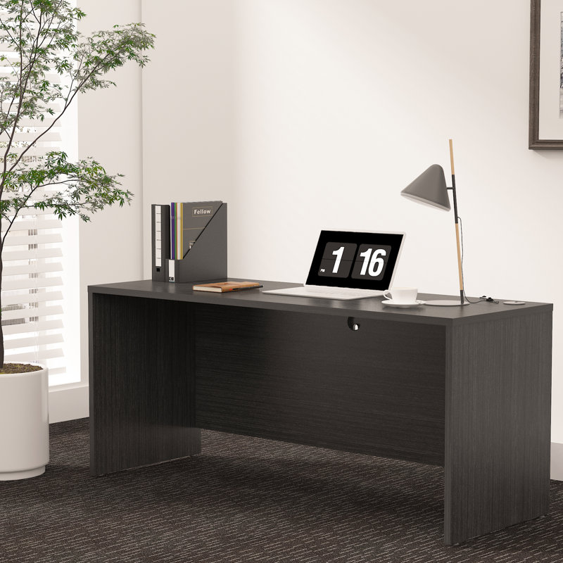 Parven Rectangular Credenza Shell, 29.52" H x 66.93" W x 29.52" D, Dark Gray