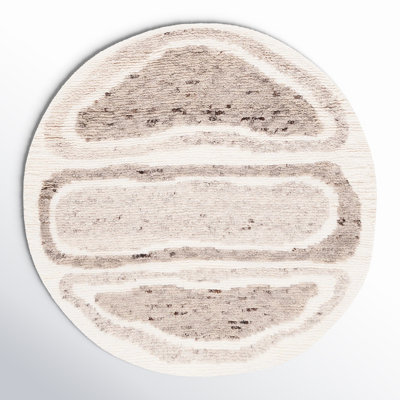Serana Abstract Hand-Knotted Wool Area Rug in Ivory/Brown