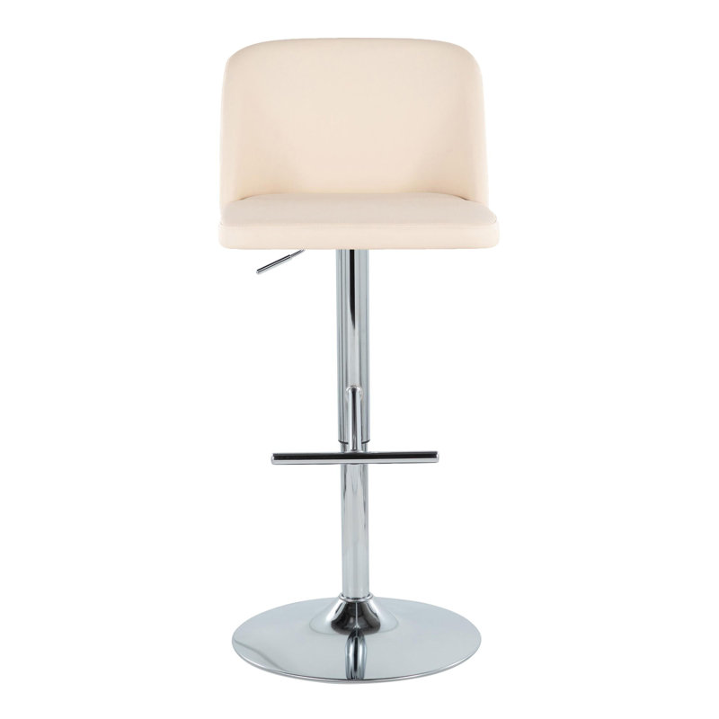 Swivel Upholstered Adjustable Height Counter Stool with Metal Frame