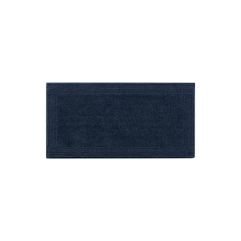 1 tapis de bain réversible 100% coton bleu marine 3000 g / m² 24 pi x 44 po - Entretien facile, antidérapant