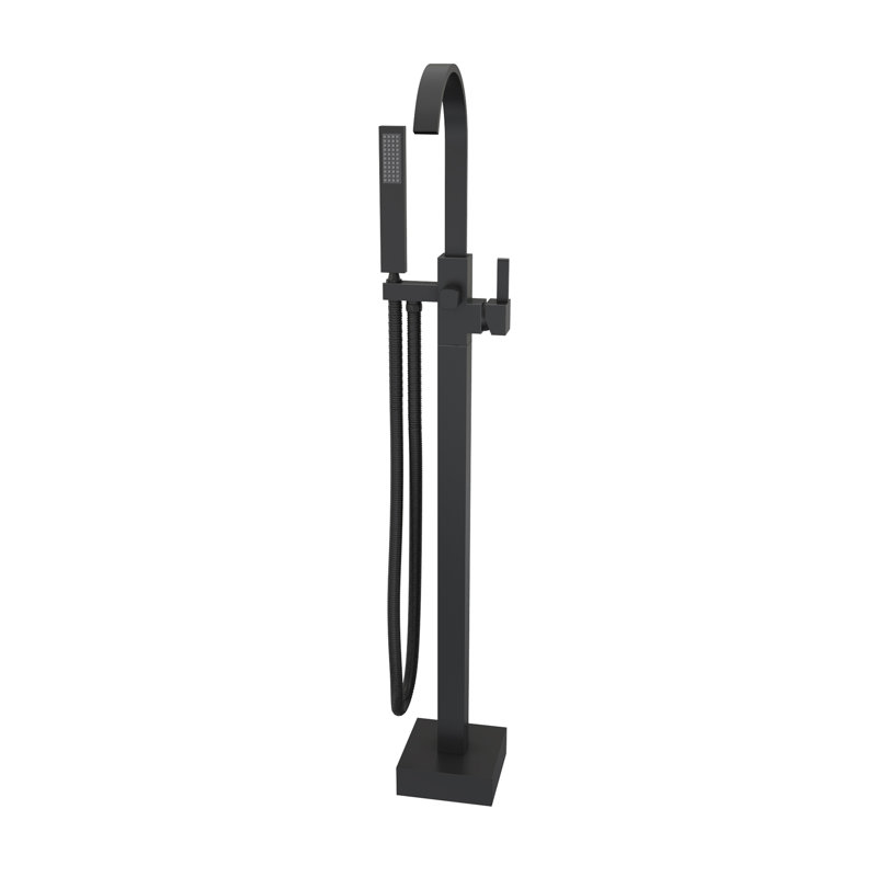 Levantine Bathroom Tub Filler with Handshower, Matte Black