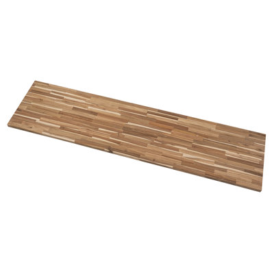 Acacia Wood Unfinished Finger Joint 8 ft. L x 25 in. D x 1.5 in. T Eased Edge Butcher Block Countertop
