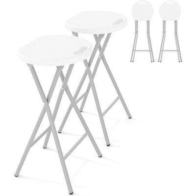 2 pièces 28 pouces de hauteur tabouret de bar pliable avec verrou de sécurité