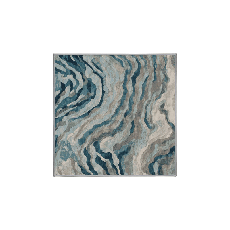 Tapis brun soyeux et moelleux, Carré 3 pi