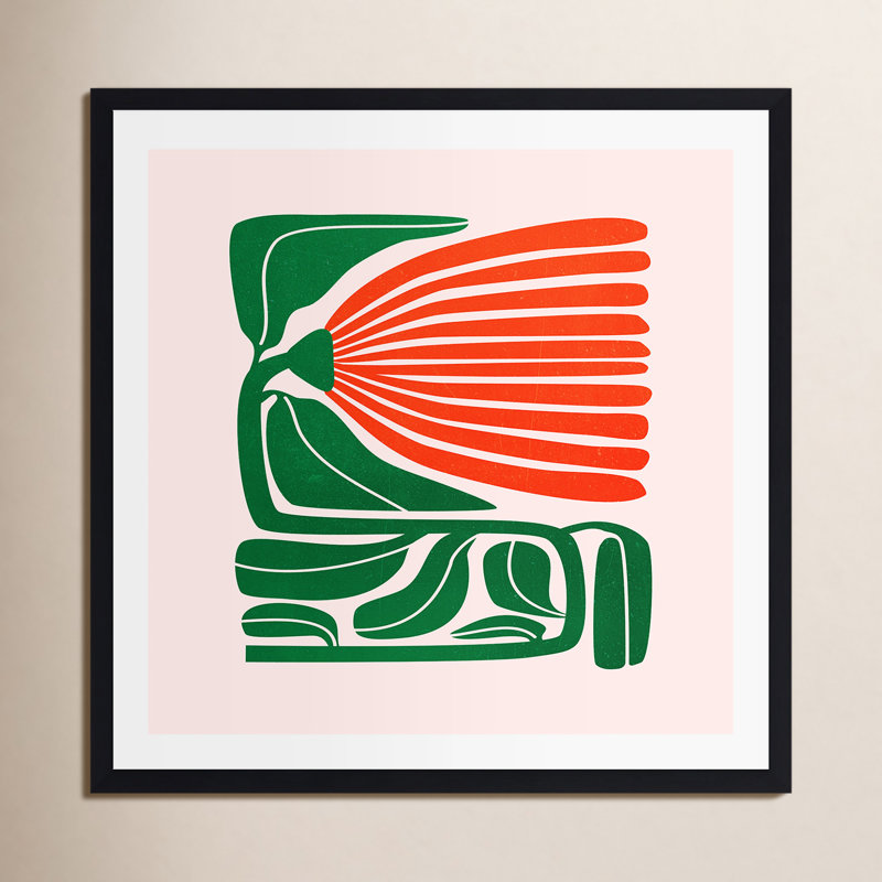 Udaya " Pippin Ferns Les Fleurs Flow ", Black Single Picture Framed, Yes, 30" H x 30" W x 0.75" D