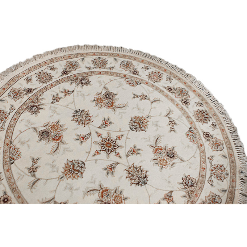 High-Quality Hand-Knotted Ivory Area Rug