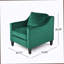 Fauteuil club en velours vert-1256224395