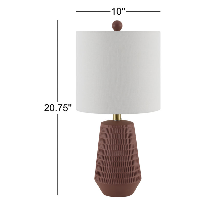 Ashyra Resin Table Lamp, Brick, White