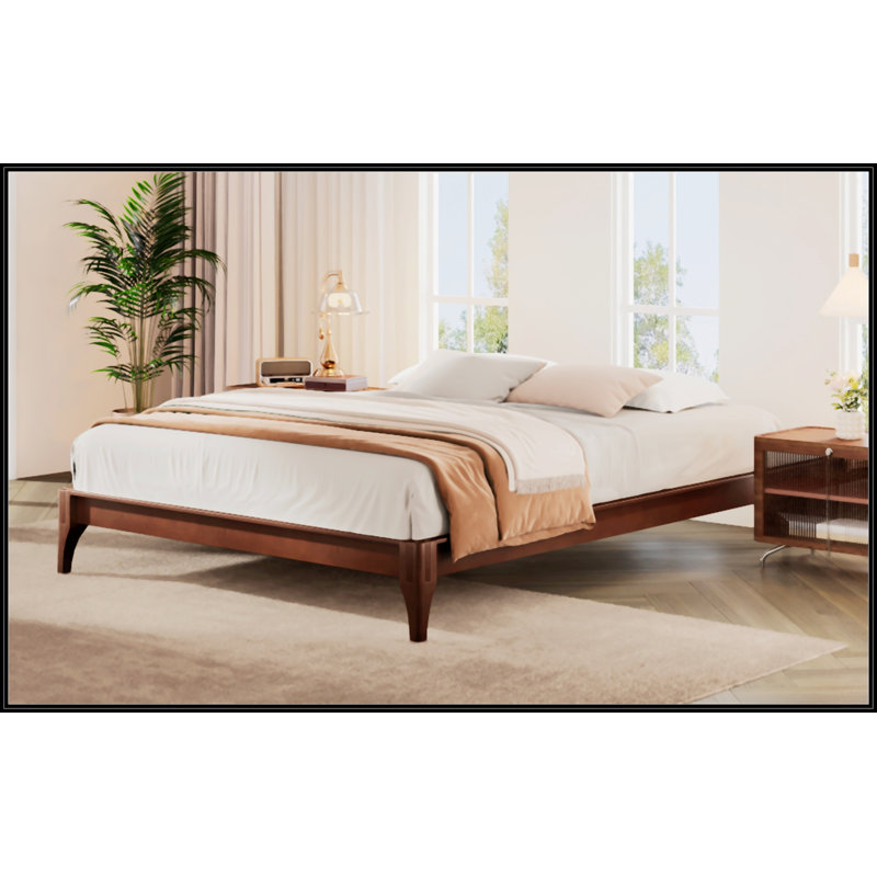 Lit plateforme 12 po, Chocolat, Grand lit