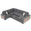 Canapé-lit modulaire en forme de U de 109 po avec deux ports USB, une méridienne de rangement et quatre coussins de dossier pour le salon, gris-1424447352