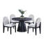 Chaise de salle à manger en tissu à texture douce et douillette 2pc