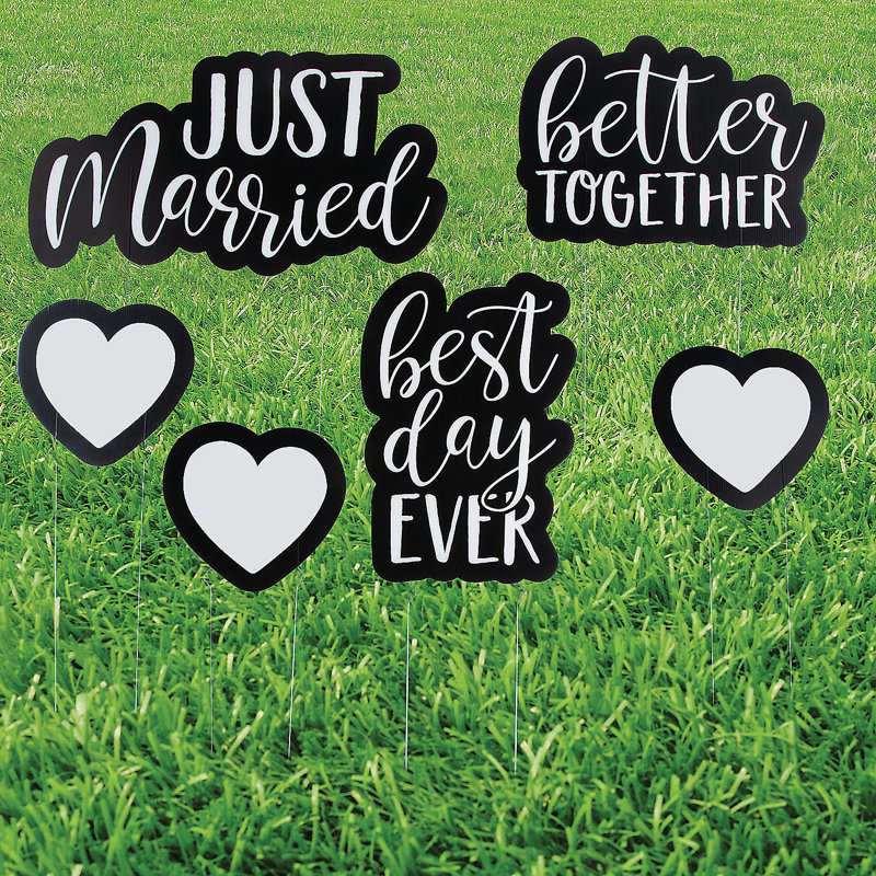 Enseigne de jardin Just Married
