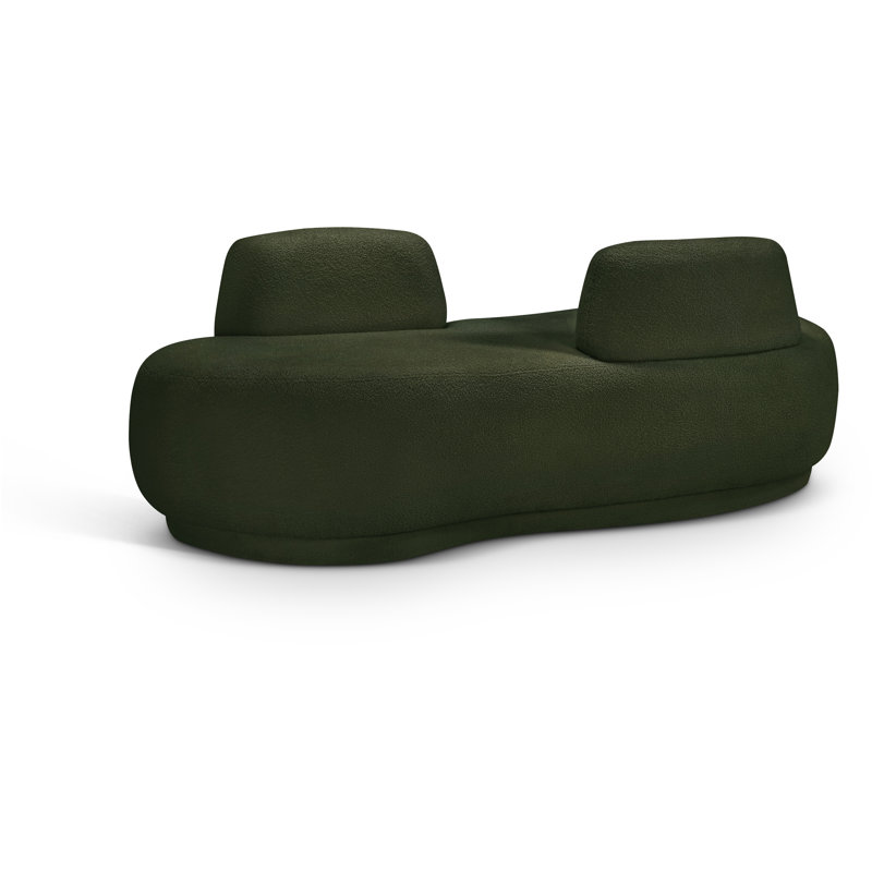 Delainey Fabric Chaise/Loveseat, Green Faux Shearling Teddy Fabric