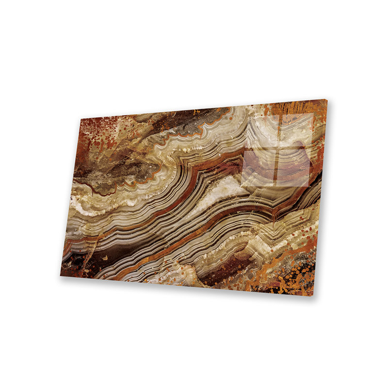 Impression de canari bruni sur verre acrylique, H 16 po x l 24 po x P 0,25 po