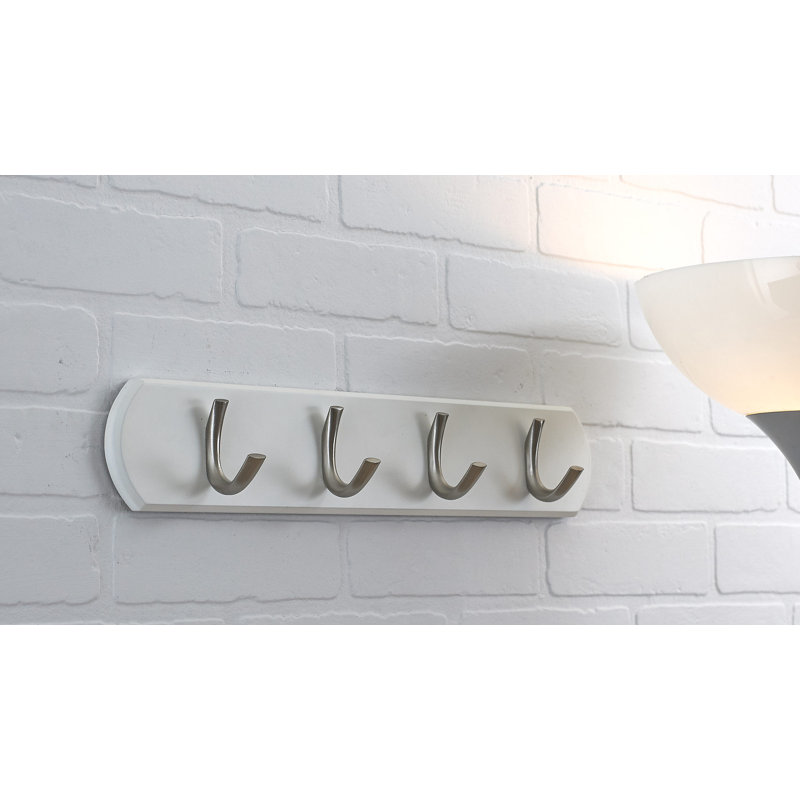 Porte-manteau mural contemporain, Blanc / Chrome