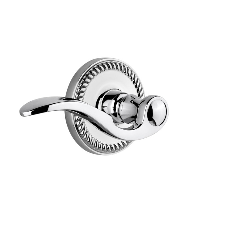 Grandeur Newport Rosette Passage avec levier Bellagio, Chrome brillant