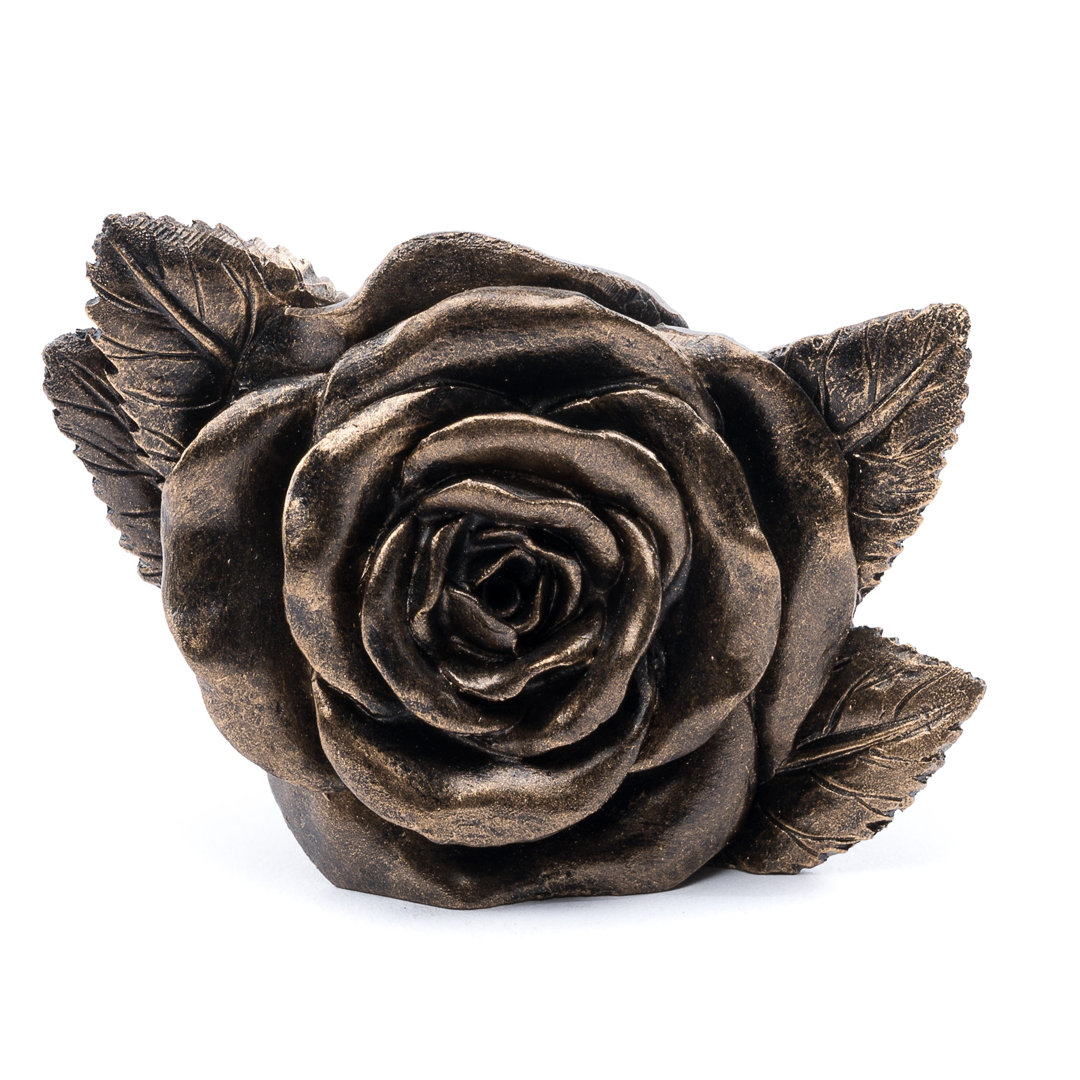 Rose Flower Bronze Coloured Planter Feet In Gift Box (Set of 3) Jardinopia