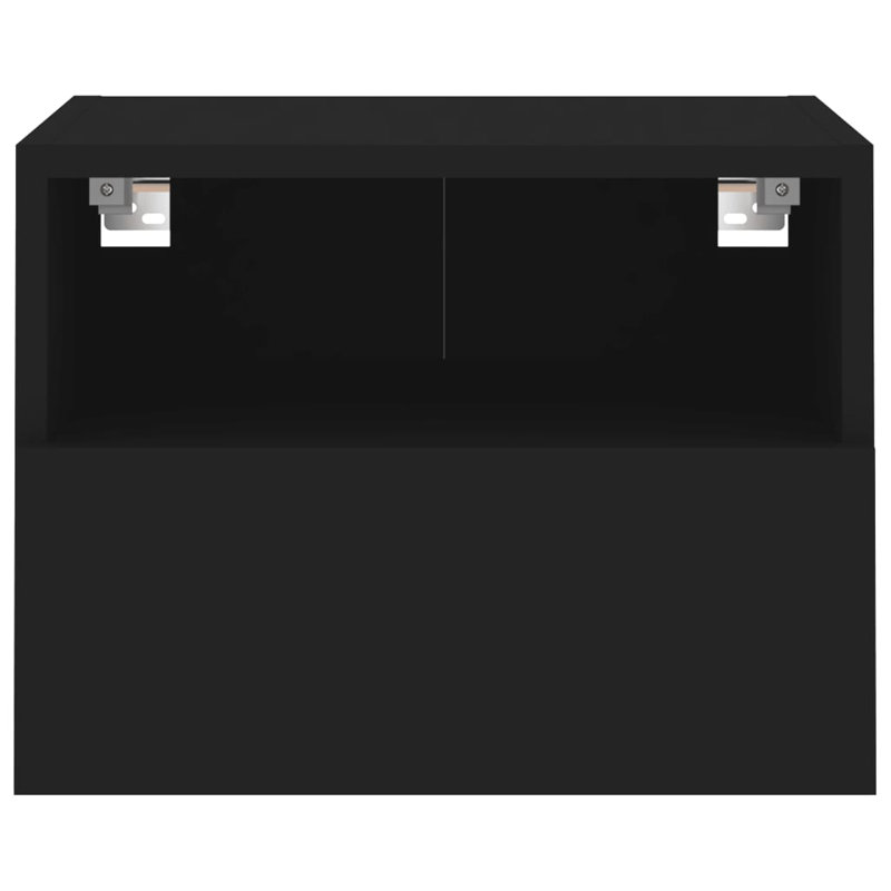 Baheejah Engineered Wood Glass  TV Stand, 15.7"H x 15.7"L x 11.2"W, Black