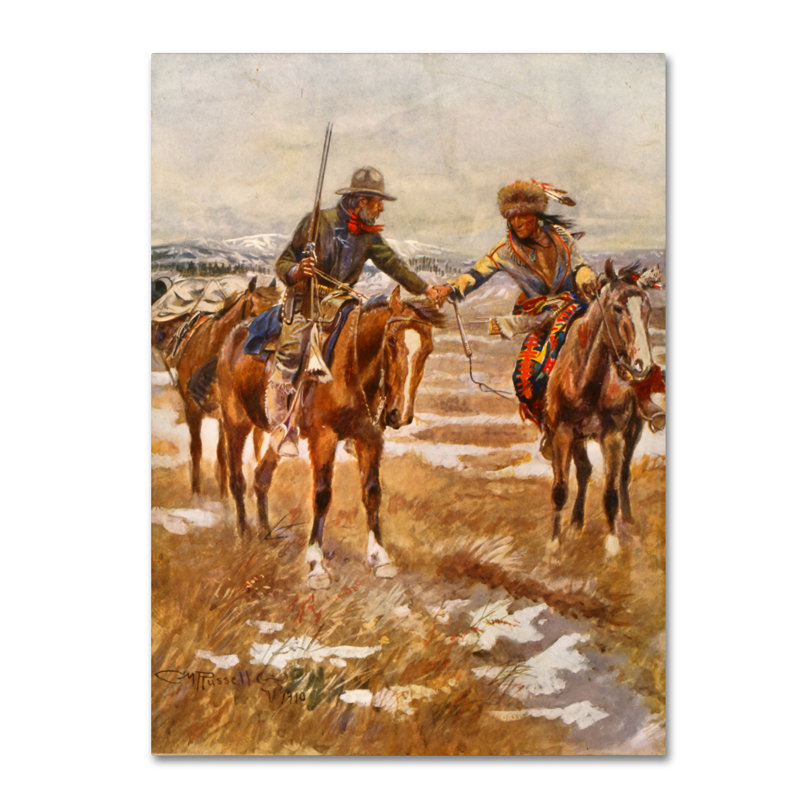 « the meeting », art mural sur toile tendue, H 19 po x l 14 po