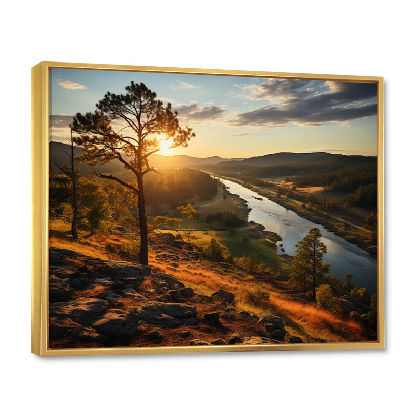 Alabama Country Landscape I - impression, H 24 po x l 32 po x P 1 po, Cadre flottant doré