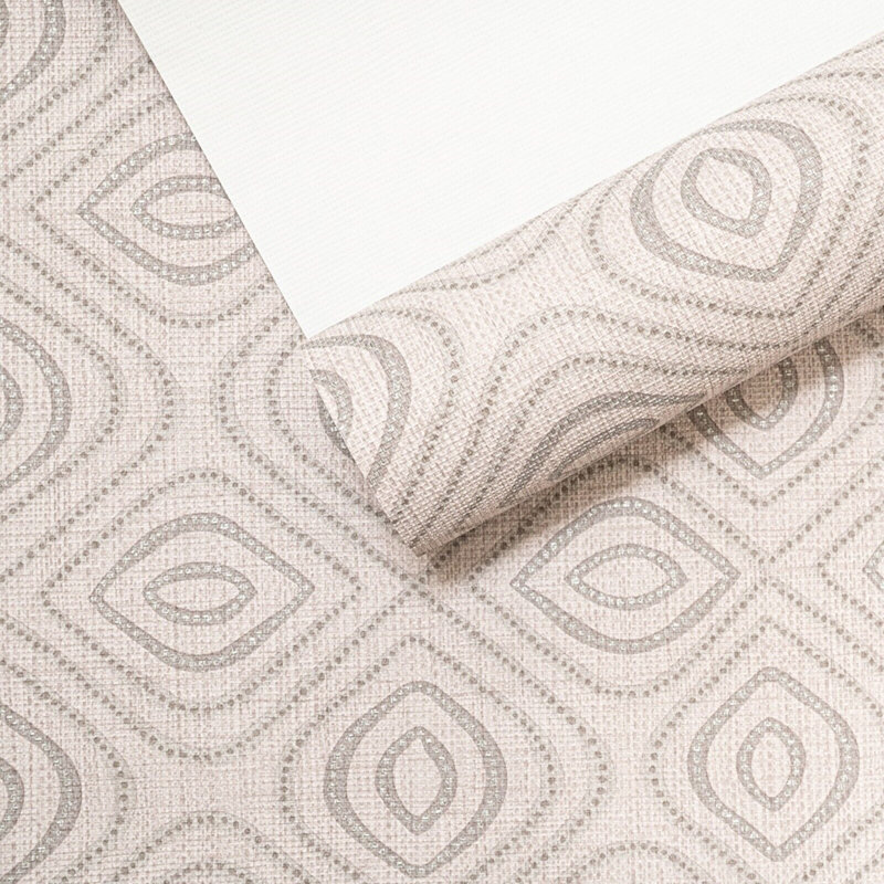 Cavandale Geometric Shapes Wallpaper 10m x 53cm Textured Metallic Finish Roll, Grey