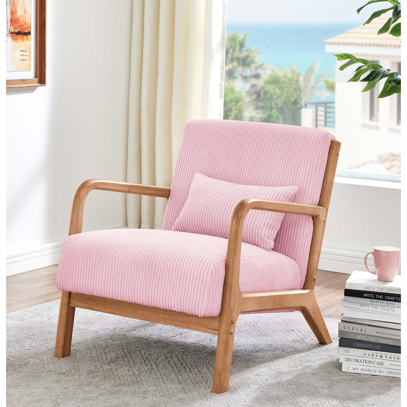 Fauteuil en velours côtelé Corduroy, Rose, Brun