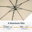 Parasol de patio octogonal en porte-à-faux décalé Mithun 11FT avec contrepoids inclus, parasol d'extérieur suspendu avec lève-manivelle, protection contre les rayons UV toutes saisons pour terrasse avec jardin et terrasse-1293026519