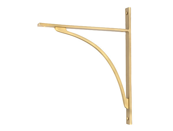 Apperley Shelf Bracket, 31.4cm H x 9.8cm W x 2cm D, Satin Brass