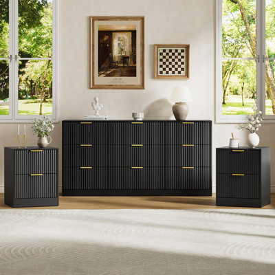 3-Piece 9-Drawer Dresser & 2-Drawer Nightstand Set