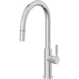 Corsano Contemporary Pull Down Kitchen Faucet with Button Sprayer High Arc Spout and ST Series Handle